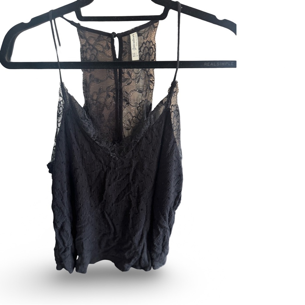 Stradivarius Black Lace Detail Camisole
